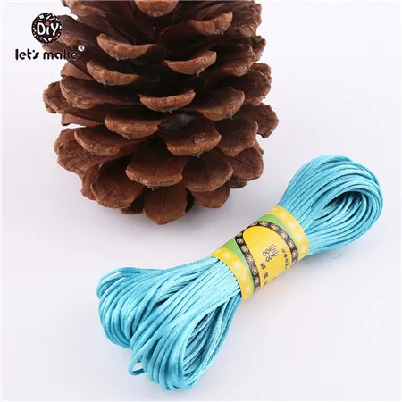 rope blue Let's Make 20 м 1 шт. атласные шнуры 1 мм DIY нейлоновая струнная веревка комплект и результаты Детские Силиконовые Прорезыватели для зубов ожерелье бусы ребенок Teet - Цвет: rope blue