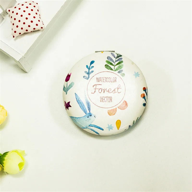 Лесной большой гамбургер портативное зеркало для макияжа Двухстороннее pu кожа