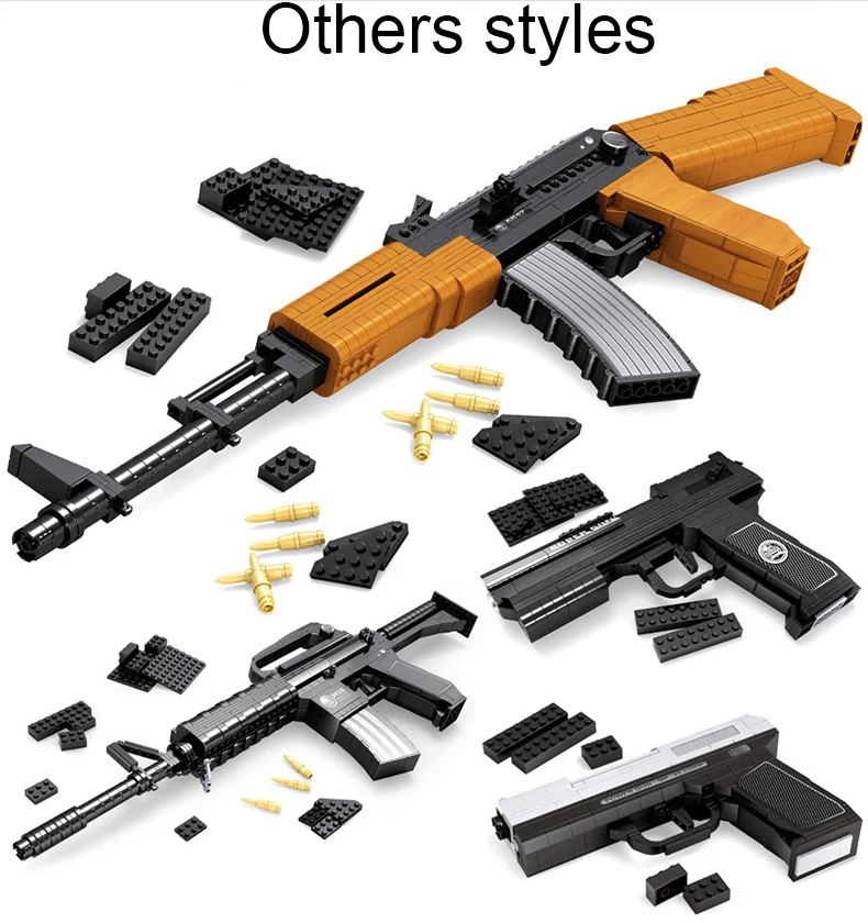 DIY Nerfs Элитный пистолет M16 пулемет машина карабин Игрушечная модель пистолета Строительный блок Набор пластиковых игрушек подарок для детей