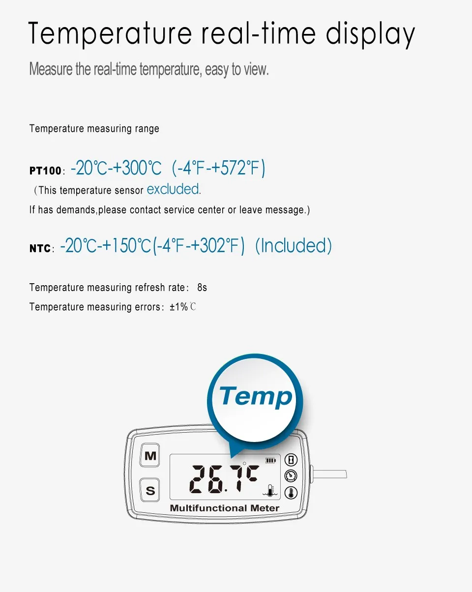 Цифровой lcd-тахометр Индуктивный часомер термометр температура для газа UTV ATV подвесной Сумасшедший трактор JET SKI Paramotor035T