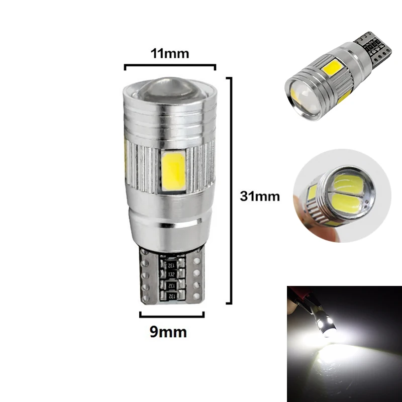 1 шт. автомобильный Стайлинг авто LED T10 Canbus 194 W5W 6 SMD 5630 Светодиодная лампа без