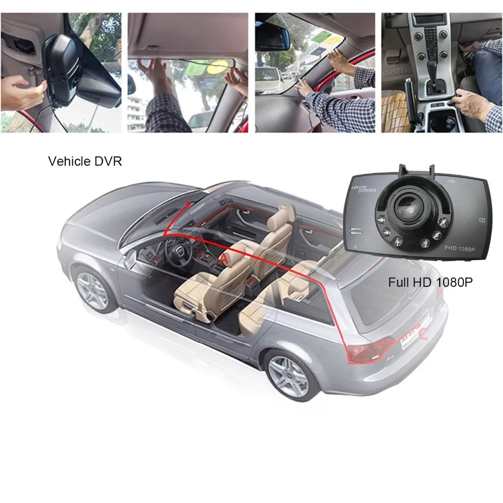Автомобильная камера G30 2," Full HD 1080P Автомобильный видеорегистратор Dash Cam 120 градусов широкий угол обнаружения движения ночное видение g-сенсор
