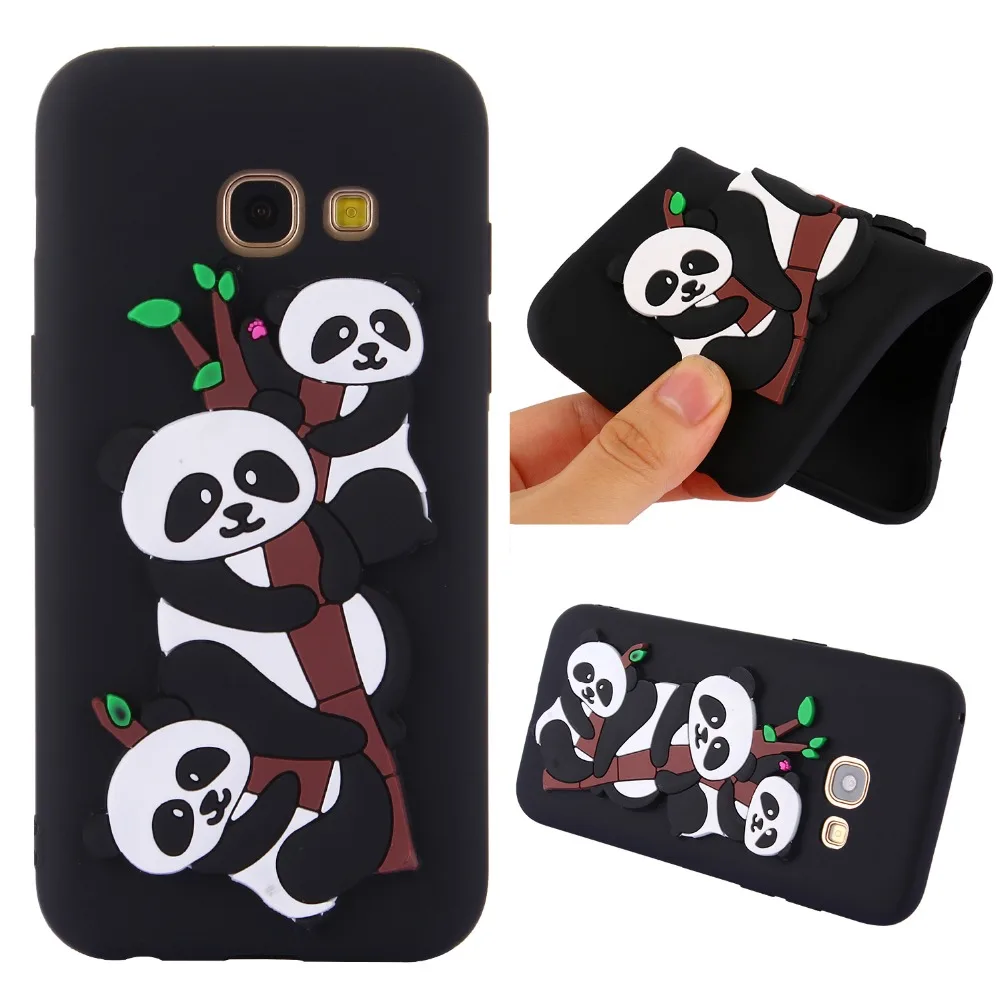 Мягкий чехол для Samsung Galaxy A3 A5 2016 2017 A510 A310 A320 A520 из ТПУ с 3D милой пандой|case for samsung