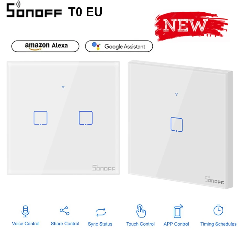 Itead Sonoff T0 ЕС 86 Размер 1/2/3 gang TX Настенные переключатели с дистанционным управлением
