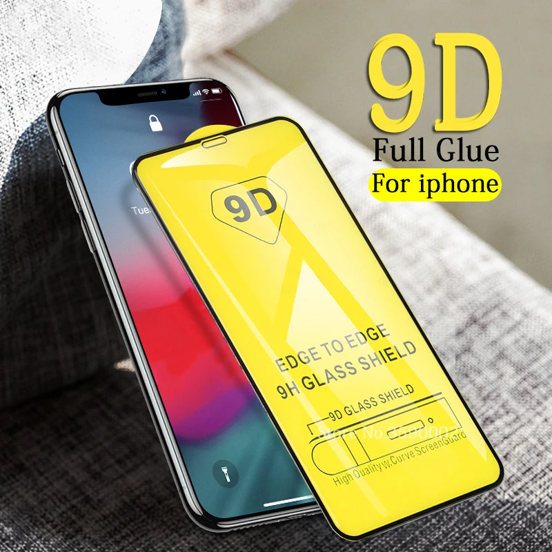 Защитное стекло закаленное 9D для iphone 6 plus X XR XS Max 7 8 plus|Защитные стёкла и плёнки