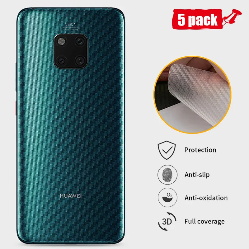 5 шт./лот пленка для Huawei Mate 20 Pro углеродное волокно мягкая задняя наклейка с