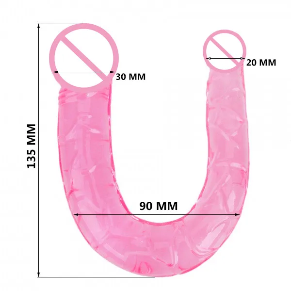 Erotic Jelly Silicone Double Ended Big Dildo Lesbian Vagina GSpot Massage Head Dick Anal Plug Sex Toys For Woman Shop | Красота и