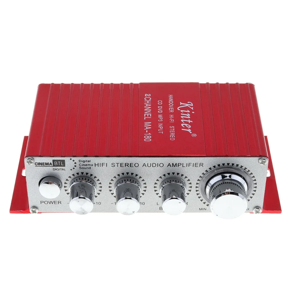 MA-180 Hi-Fi Mini USB 12V Auto Car Power Amplifier 2CH Stereo Sound Mode Audio Music Player with Remote Support MP3 / VCD / DVD