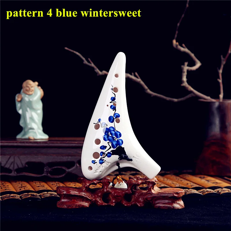 pattern 4 12 отверстий альт Ключ C окарина флейта Легенда о Zelda Окарина флейта ручной рисунок узор Профессиональный окарина народная музыка инструмент - Цвет: pattern 4