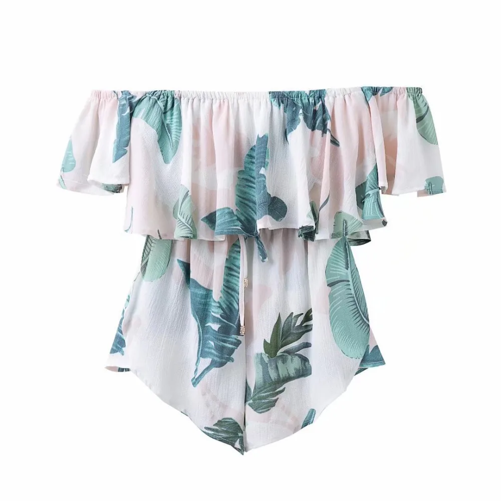 Летний Новый Boho Женский Повседневный Пояс с рюшами модный принт гофрированная