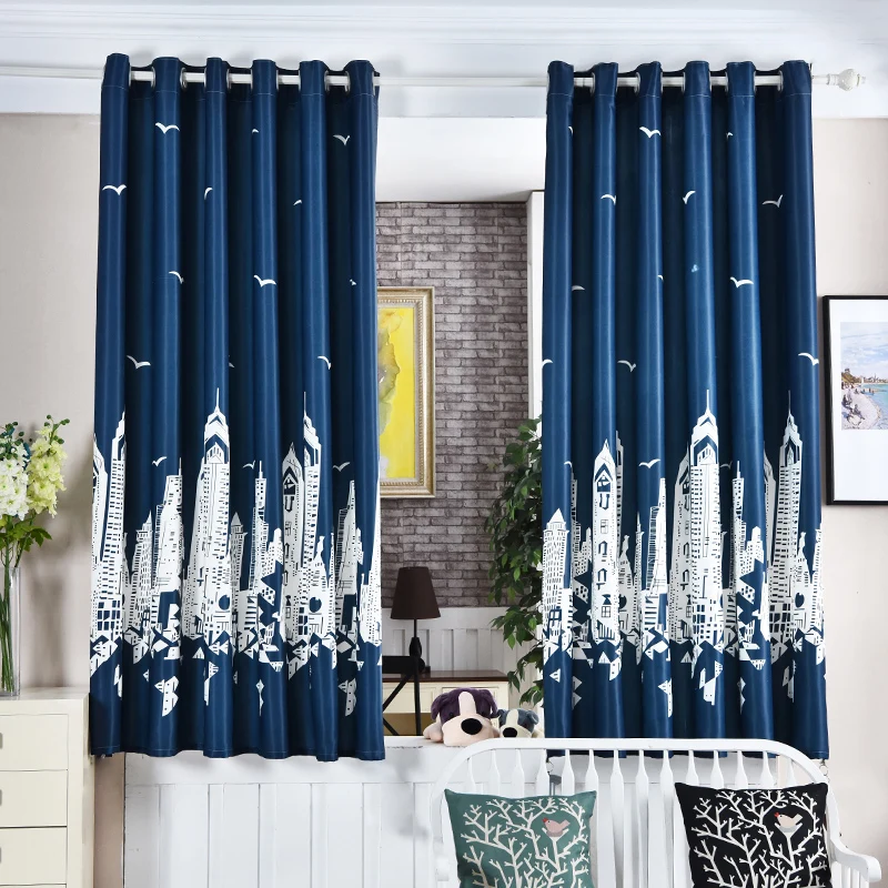 Современные шторы с принтом для гостиной Короткие Занавески кухни Мультяшные