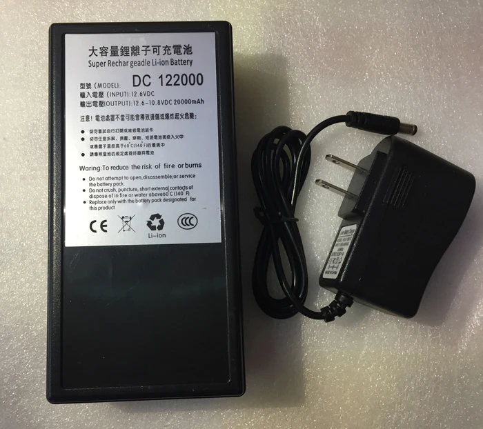 

MasterFire 2set/lot High Quality Super DC 12V 20000mAh Rechargeable Lithium-ion Battery Pack For Cameras Camcorders DC 122000