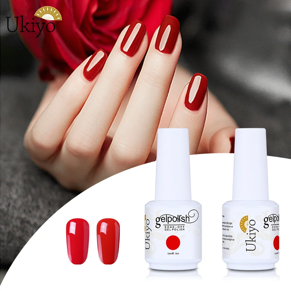 Ukiyo 4 шт./лот 15 мл Классический Гель-лак замачиваемый УФ Гель-лак Vernis Ongle верхнее Базовое покрытие требуется длительный маникюрный набор