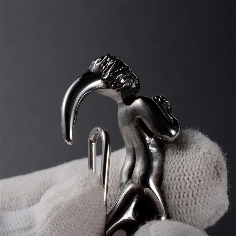 Модный брелок для ключей QOONG с благословением Ангела из нержавеющей стали мужчин