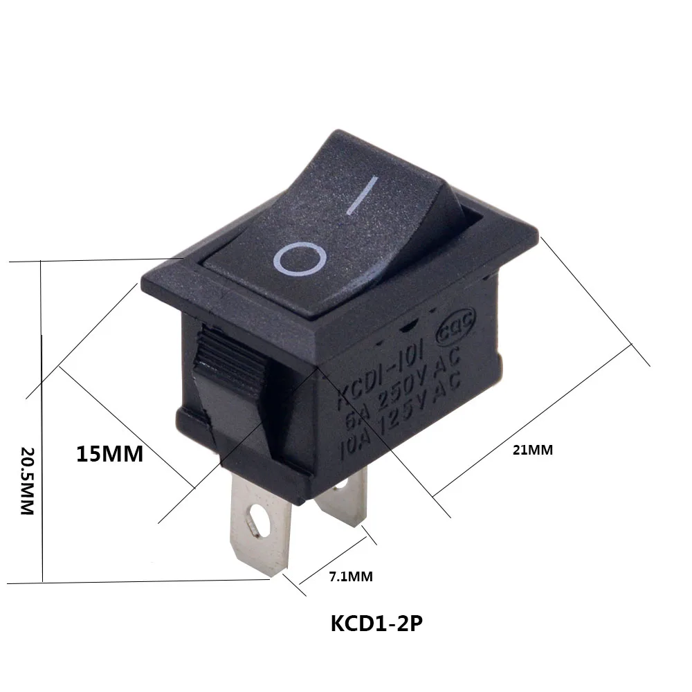 5 шт./лот SPST 2/3/4/6PIN на включение/выключение Круглый/квадратный лодка кулисный переключатель автомобиль приборной панели грузовик на колесах ATV дома KCD - Цвет: KCD1 2P