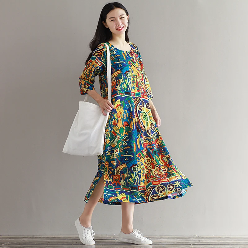 2020 размера плюс в богемном стиле ботильоны Длина Винтаж Длинные Макси платья для