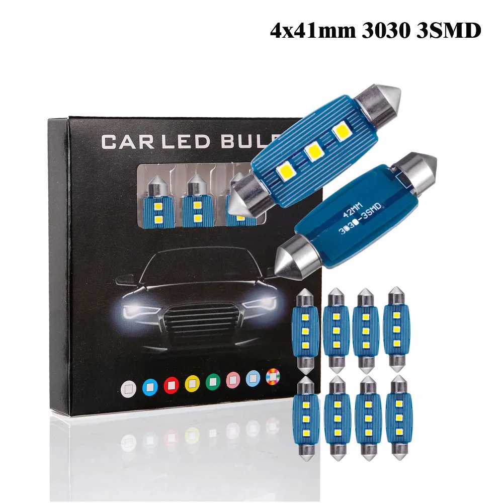 4 PCS FESTOON 31mm 36mm 39mm 42mm LED Bulb C5W CANBUS No Error DC 12V White Color 3030 3SMD Car Dome Light Auto Lamp | Автомобили и