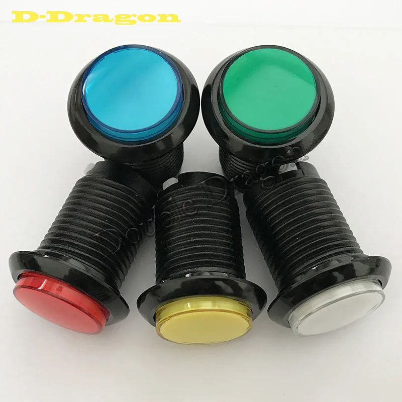 

100pcs 33mm Push Button black frame 12V Led Micro Switch Momentary RGBWY 5 colors Illuminated Switch button for timer box