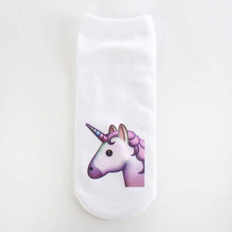 12 Trend Cute 3D Print Socks Women Ankle Socks Cartoon Animal Unicorn 3D Printing Sock Art Socks female - Цвет: 12