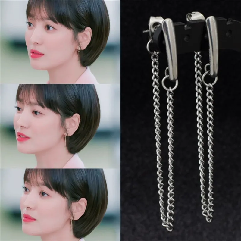 Новые корейские геометрические серьги KPOP DNA 2019 TV в стиле бойфренда песни Hye Kyo с
