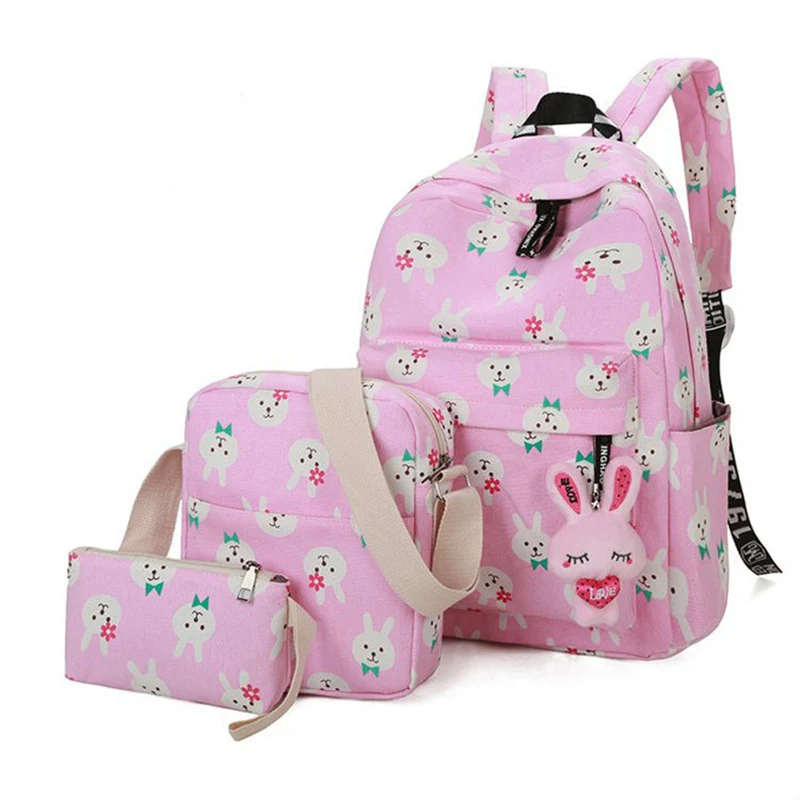 3 шт./компл. школьный рюкзак из парусины модные детские рюкзаки с героями