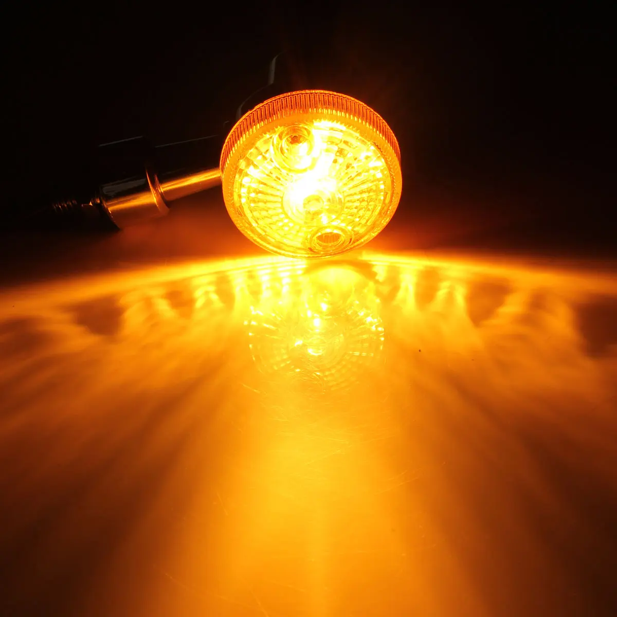 

4 pcs Motorcycle Bike Turn Signal Light Indicatior Lamp Amber Bulb 12V Chrome