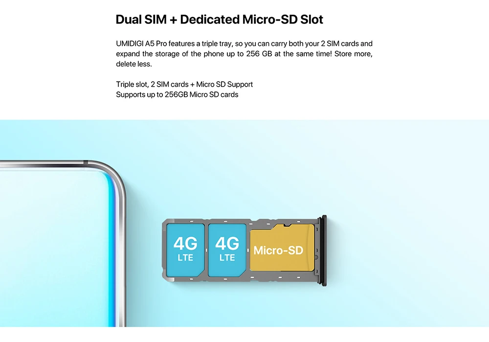 UMIDIGI A5 PRO Android 9,0, глобальная камера 16 МП, четыре ядра, FHD экран 6,3 дюйма+ капля воды, 4150 мАч, 4 Гб+ 32 ГБ, мобильный телефон
