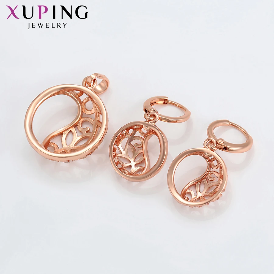 Xuping красочный комплект украшений нежные женские наборы розовое золото цвет покрытием эфирные хорошие подарки Высокое качество дизайн S196.7-65470