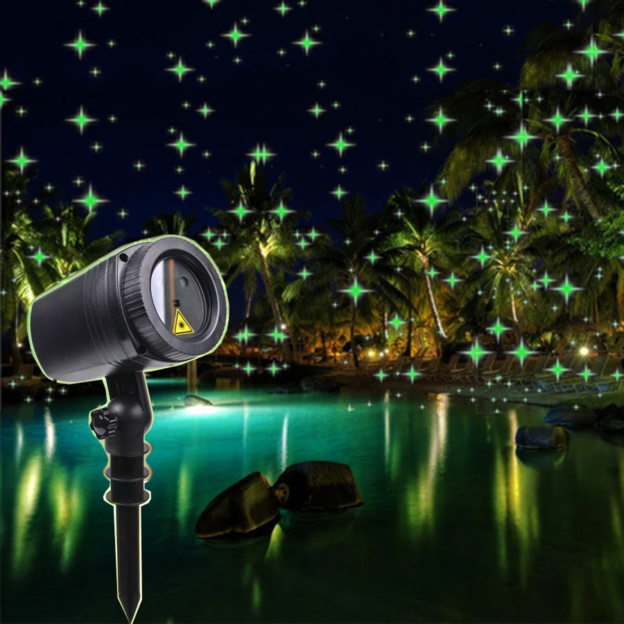 

Thrisdar Green Christmas Star Blinking Laser Projector Light Outdoor Garden Holiday Lawn Tree Star Spotlight Laser Stage Light