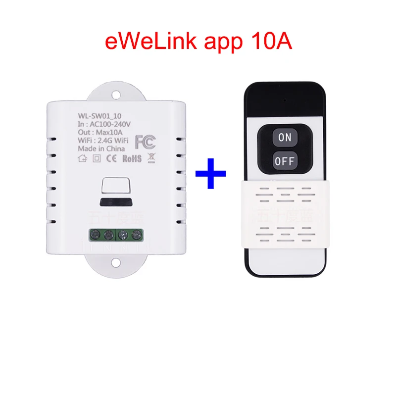 ewelink 10A Tuya Smart Life eWeLink 2,4 ГГц RF Wifi умный переключатель реле 10A 16A беспроводной пульт дистанционного управления работает с Alexa Google Home Mini - Комплект: ewelink 10A