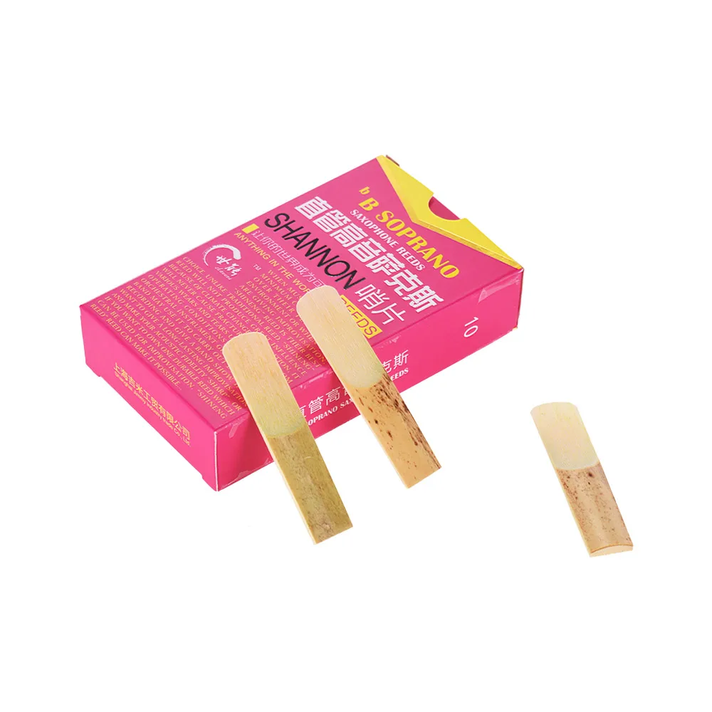 

10pcs/ Box Bb Soprano Saxophone Reeds Elementary Saxophone Sax Reeds Strength 2.0/ 2.5/ 3.0 for Beginners