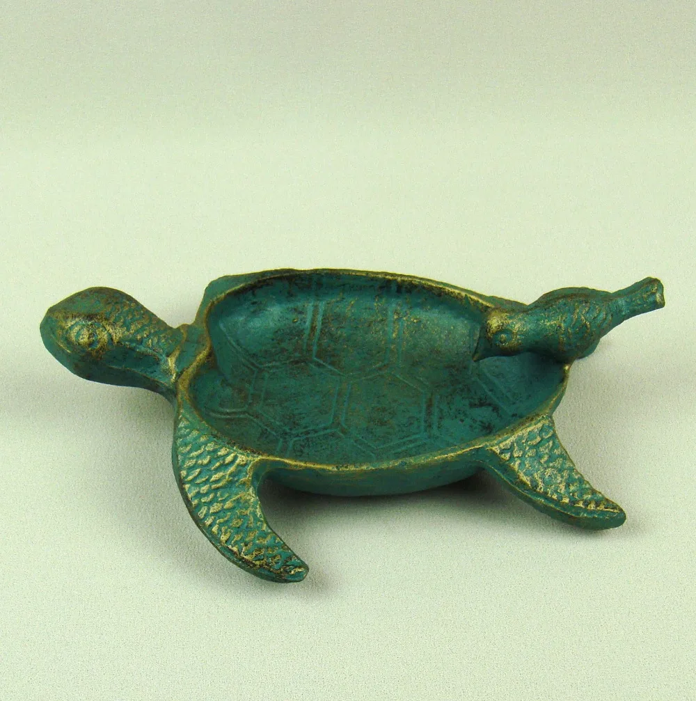 Античная бронзовая тарелка в форме черепахи декоративная медная птица лоток