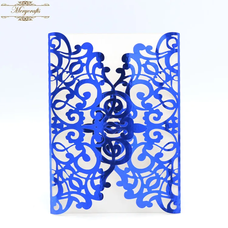 

new arrival classical popular cards laser cut metallic paper wedding invitations