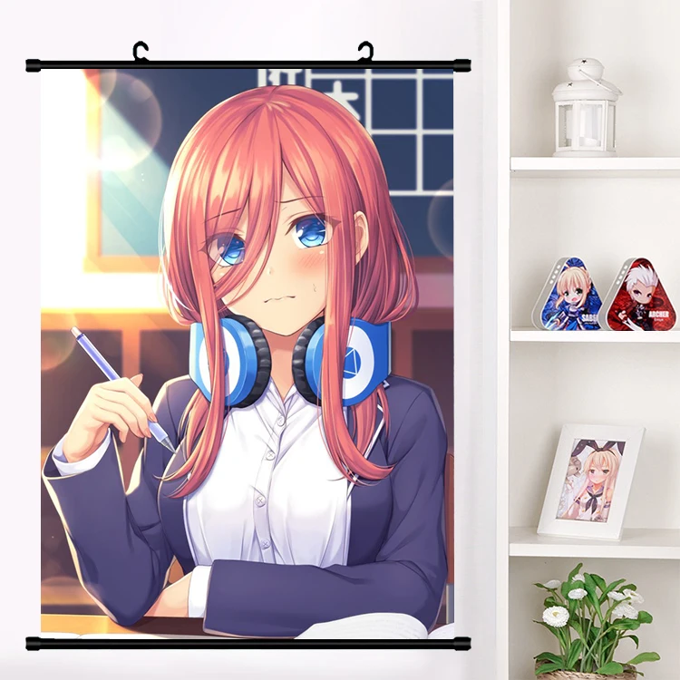 Японское аниме Go-Toubun no Hanayome Nakano Miku настенный свиток Фреска плакат мультфильм настенные подвесные плакаты коллекция домашнего декора искусство