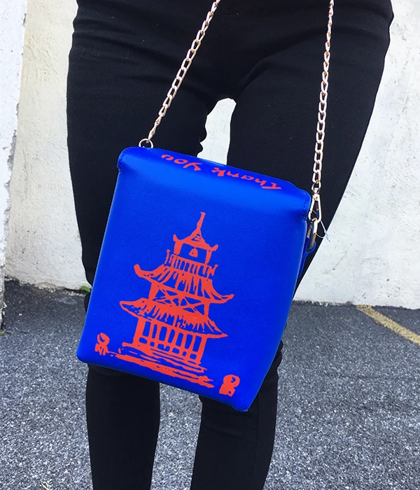 Женская сумка из искусственной кожи с принтом в виде китайской коробки на вынос, новинка, Милая женская сумка на плечо для девушек, сумка-мессенджер для женщин, сумка-тоут