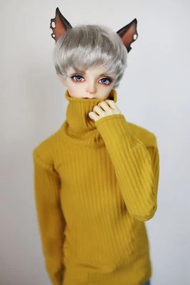 BJD doll colthes с высоким воротником, полосатый свитер с лацканами в полоску для 1/3 1/4 BJD DD SD MSD MDD SD17, аксессуары для одежды Uncle SSDF2 - Цвет: yellow