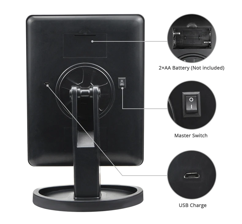 1X 10X Макияж Зеркало сенсорный экран светодиодный макияж свет туалетный столик зеркала Регулируемый Настольный туалетный свет для косметической красоты