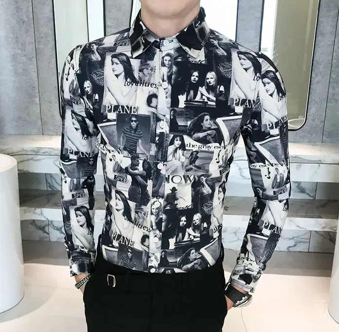 Весенняя Новая модная мужская одежда мужские рубашки с длинными рукавами и