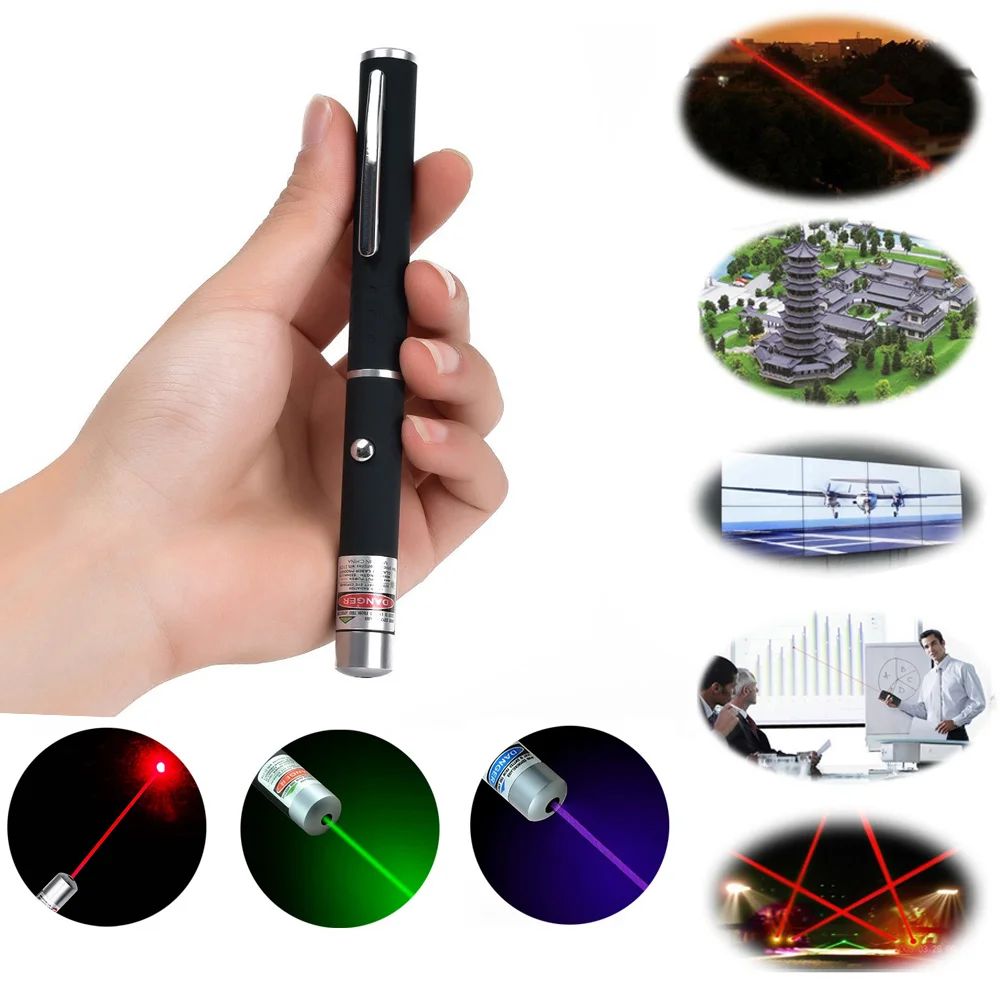 Лазерный указатель ручка мини военный красного зеленого и синего цвета 5 мВт