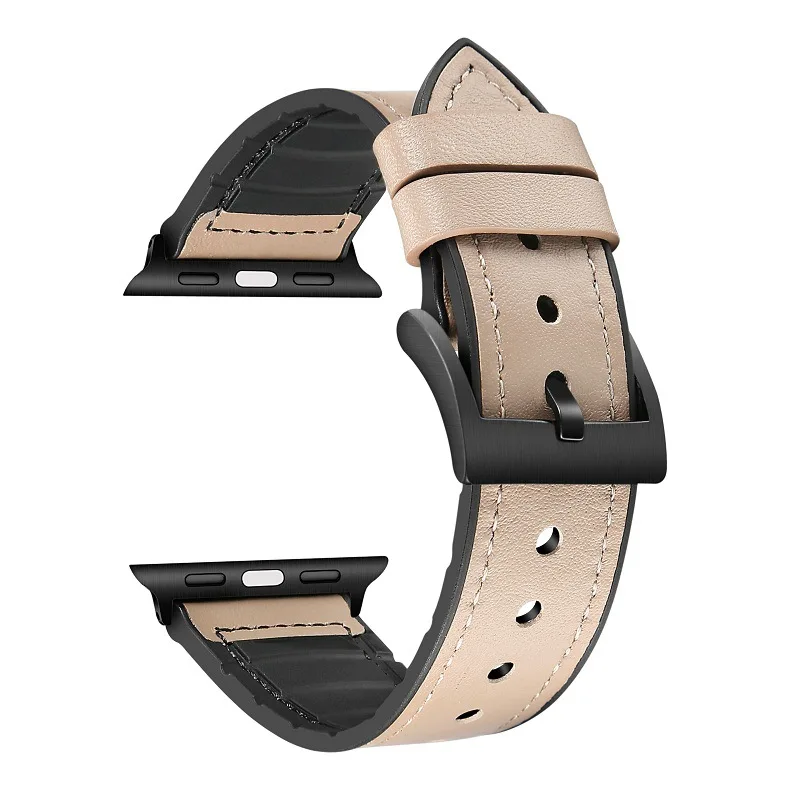 grey Кожаный ремешок Mdnen для часов Apple Watch IWatch Series 1 2 3 4, ремешок 42 мм/44 мм, ремешок для наручных часов Apple Watch 4 Band - Цвет ремешка: grey
