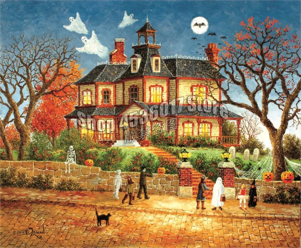 

Full Square Diamond Embroidery Fall Halloween Holiday Art Diy Diamond Painting Cross Stitch Diamond Mosaic Sets Home Decorative