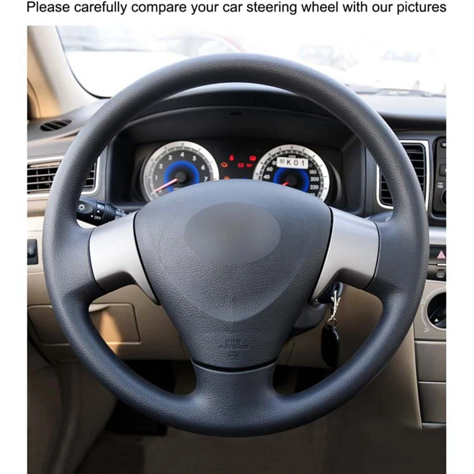 Черный PU искусственная кожа Автомобильный руль Крышка для Toyota Corolla 2009-2013 матрица 2009-2010 Auris 2007-2009