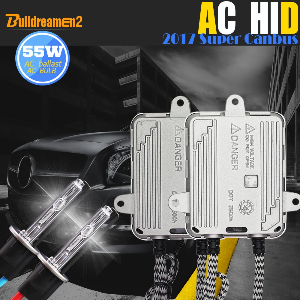 Buildreamen2 55 Вт H1 H3 H7 H8 H9 H11 880 881 9005 9006 Шина CAN HID ксеноновый комплект AC балластная лампа
