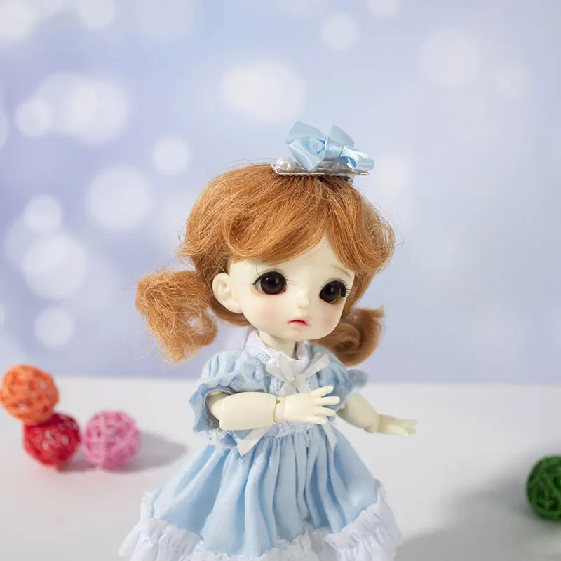 1 only wig Новое поступление 1/8 5-6 дюймов Bjd SD ob11 маленькая кукла парик Модный Стиль Высокая температура волокна кукла парик волосы для кукол аксессуары - Color: 1 only wig