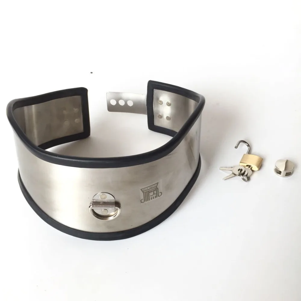 БДСМ из нержавеющей стали бондаж ошейник шея рукав ограничитель раб набор для