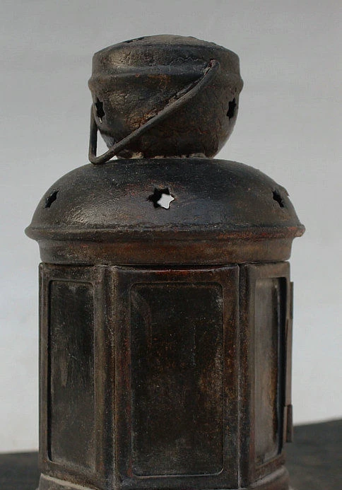 7&quot Antique Chinese Dynasty Palace Copper Collect Lampstand Fire Censer Oil Lamp | Дом и сад
