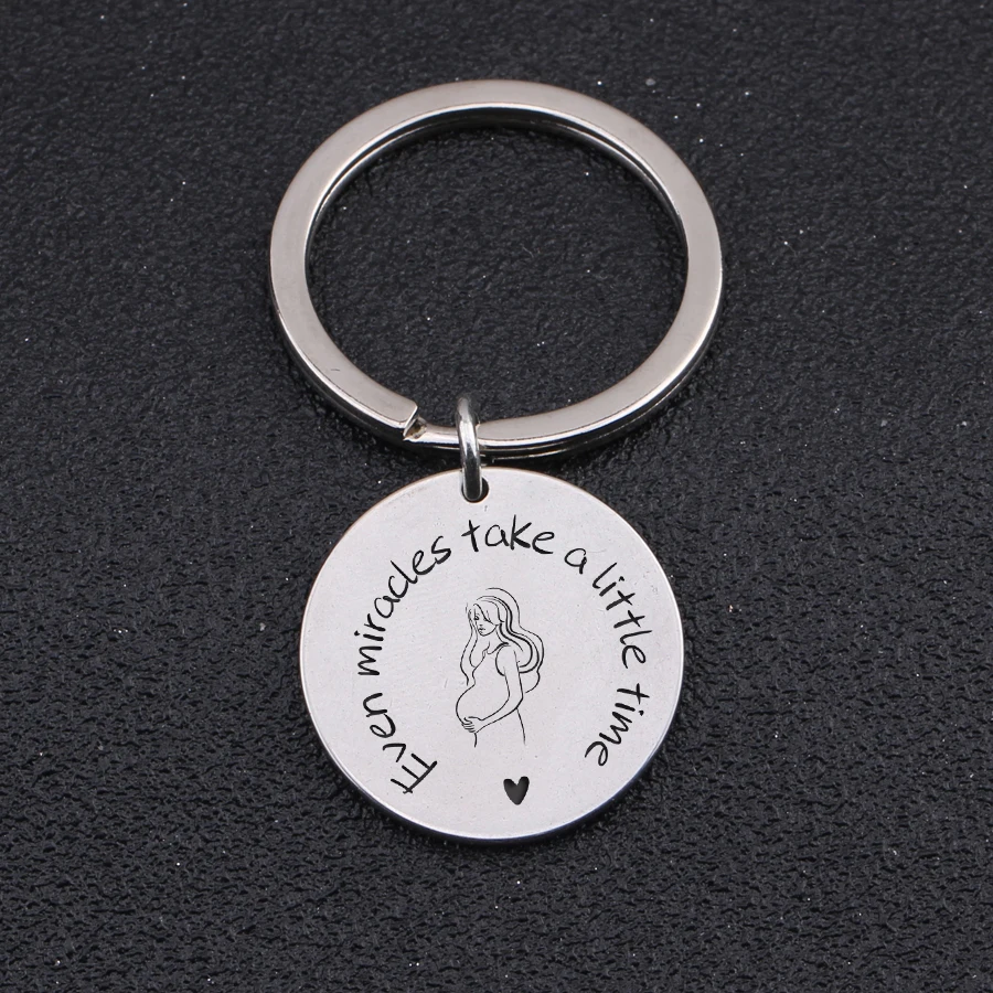 Объявление беременности брелок ручная печать даже чудеса займет немного времени