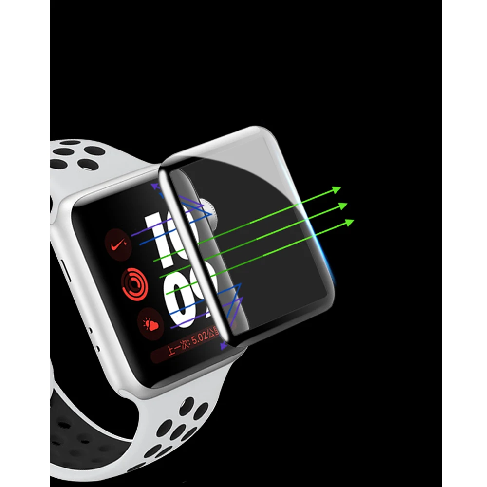 Полная закаленная пленка для apple watch band 44 мм 40 мм 42 мм 38 мм iwatch 5 4 3 2 1 4D изогнутая поверхность анти-шок Защитная пленка для экрана