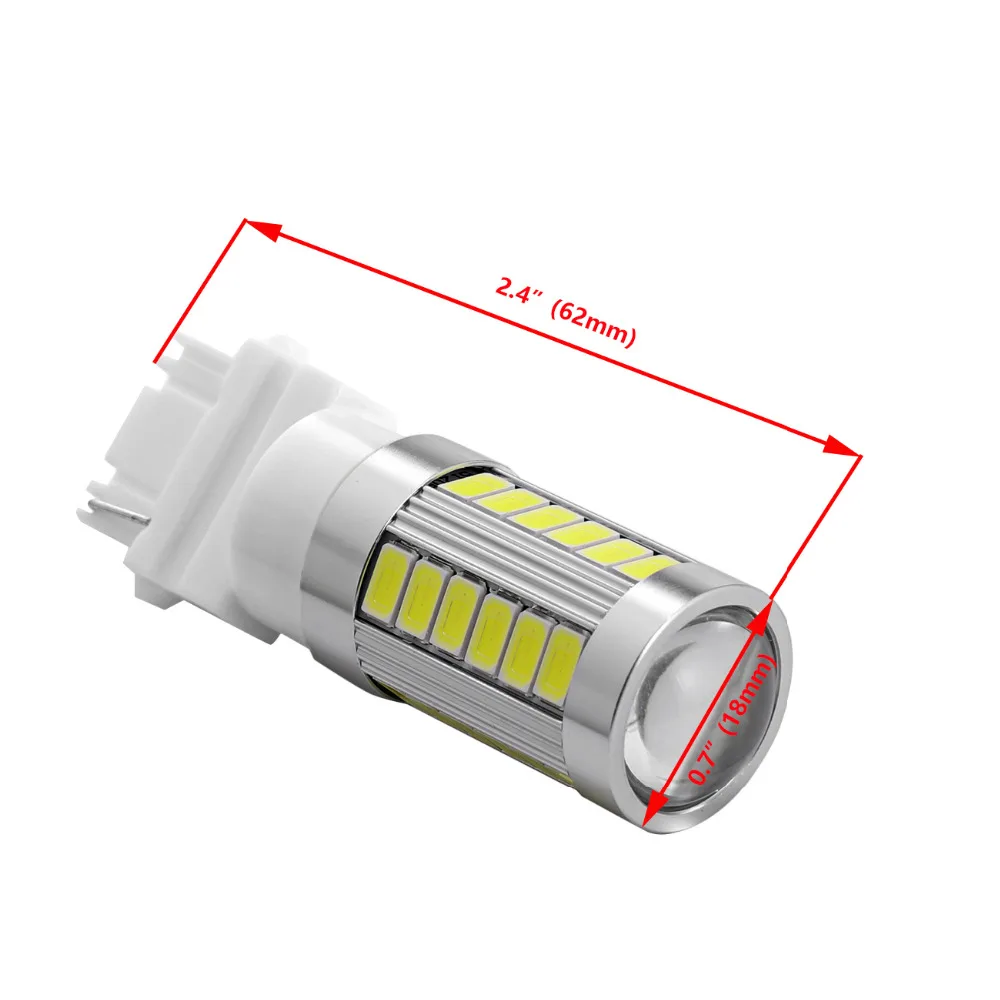 Oslamp 2шт T25 3156 P27W авто светодиодный светильник 33SMD 12В Белый 6000 К 33 Вт поворотные