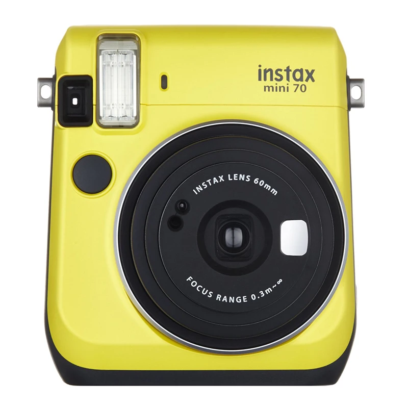 Fujifilm Instax Mini 70 мгновенная пленка Камера Желтый со стильным плечевым ремнем + Fuji 80